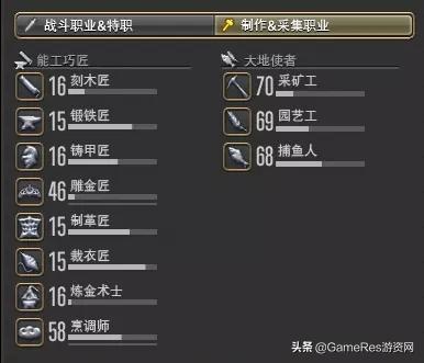 Ff14职业介绍 Ff14中生产收集职业的解构与重构 乐分享